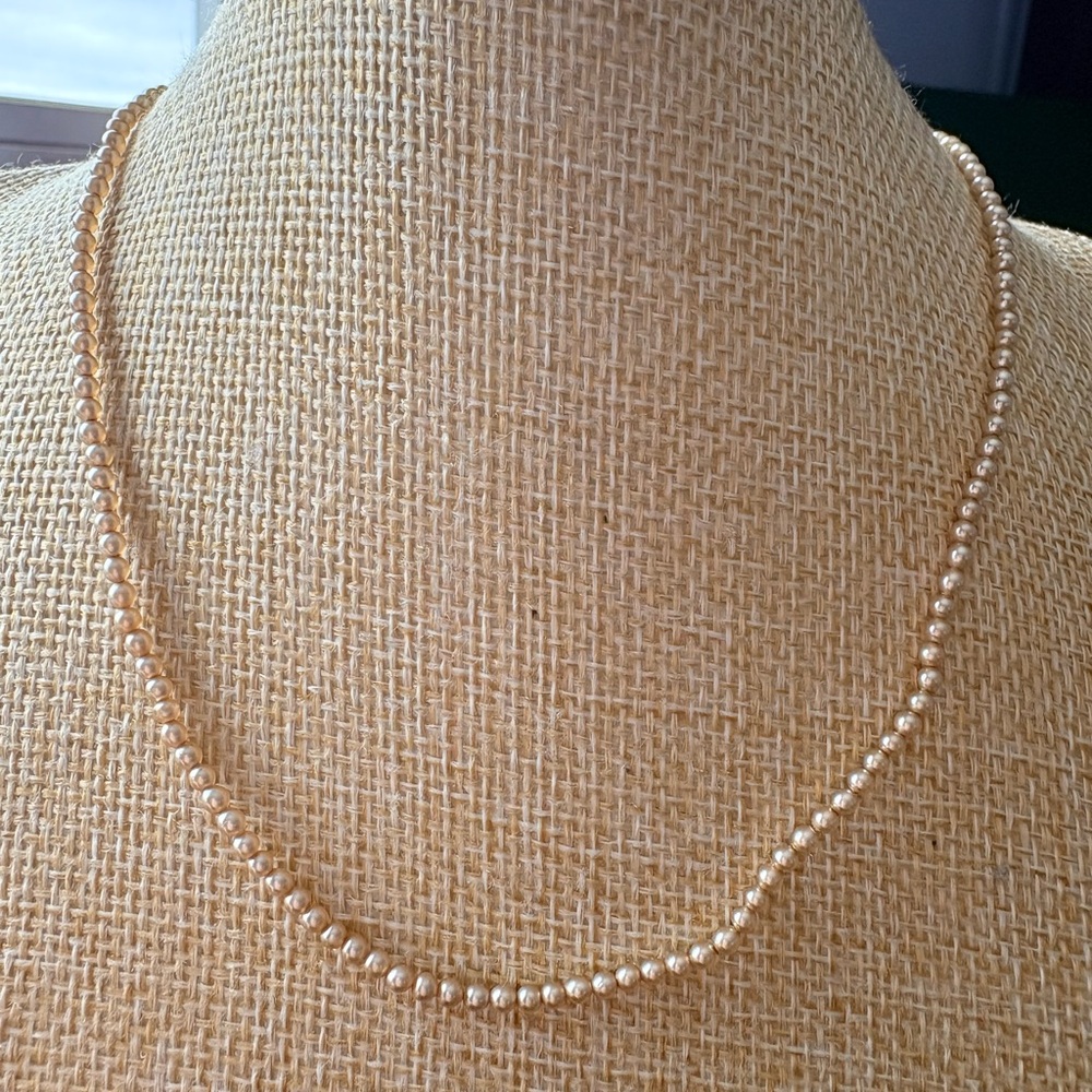 Vintage Pearl Necklace with Sterling Clasp